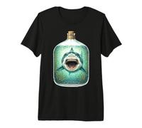 Great White Shark in a Bottle Nautical Ocean Art Premium T-Shirt