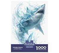 Great White Shark Jigsaw Puzzles for Adults Challenging Puzzles Difficult Challenges 1000 Pieces Difficult Hard Jigsaw Puzzles for Man And Woman with Letters on Back 70x50cm/1000pcs