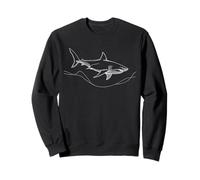 Great White Shark Line Art Ocean Predator Marine Life Sweatshirt