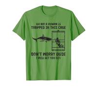 Great White Shark Ocean Biologists Predator Fish - Marine T-Shirt, Men, Grass Green, Large