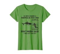 Great White Shark Ocean Biologists Predator Fish - Marine T-Shirt, Women, Grass Green, Small