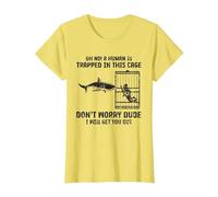 Great White Shark Ocean Biologists Predator Fish - Marine T-Shirt, Women, Lemon Yellow, Small