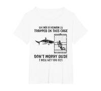 Great White Shark Ocean Biologists Predator Fish - Marine T-Shirt, Women's Plus, White, 3X