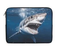 Great White Shark Opens Mouth Laptop Sleeve 17inch Laptop Protective Case for Women Men Shockproof Computer Cover Portable Notebook Briefcases Computer Carrying Bag Lap Top Protector Compatible with N