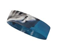 Great White Shark Sports Headbands for Man, Non Slip Sweatbands for Running, Stretchy Breathable Hairband for Cycling, Football, Yoga, Fitness Workout, Washing Face
