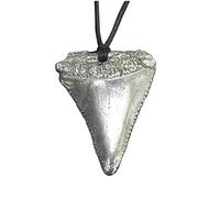 Great White Shark Tooth Pendant Necklace, Handmade in Pewter, NOT A REAL SHARK TOOTH, on Adjustable Waxed Cord, by William Sturt