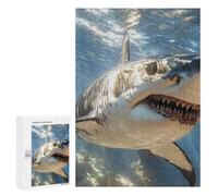 Great White Shark Underwater Portrait Puzzle for Adults, 300 PCS, Illustrated Jigsaw Edition, A Focused Activity for Patient Adult Puzzlers, at Home