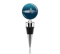 Great White Shark Wine Bottle Stopper Reusable Wine Saver Cork Plug Universal Leakproof Preserver for Oil Vinegar Beverage Bottles Decoration Party Favors Bar Tool Accessory Art Decor
