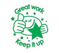 Great Work Keep It Up - Thumbs Up Stamper - Green