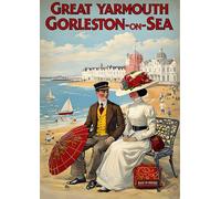 Great Yarmouth Gorleston On Sea Poster - A4 Wall Art, Wanderlust Print, Inspirational World Map, Vintage City, Retro Poster, Home Decor for Living Room, Office, Gift Idea for Travel Lovers