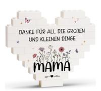 Greatabox Gift for Mum, Gift Mum Birthday, Heart-Shaped Building Block Decoration, Mum Mother's Day Gift, Gift for Mother, Birthday Gift for Mum (12 x 10 cm x 1.6 cm)