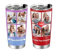 Greatabox Personalised Travel Mug With Photo Text - Father's Day Gifts for Dad, Grandad From Daughter, Wife, Son - Best Dad Ever Customised Mug With Pictures