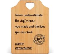 Greatabox Retirement Gifts for Women Men, Leaving Gifts for Women, Retired Chopping Board Gifts Ideas for Men Teachers Nurses Mum Grandma Friends - Heartfelt Decor Bamboo Chopping Board Kitchen