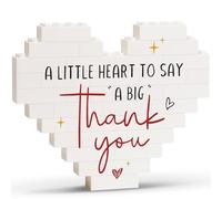 Greatabox Thank You Gift, Thank You Gifts for Women men Teachers, Thank You Plaque for Coworkers Friends Colleagues Volunteers Nurse, Appreciation Gifts, Heart-Shaped Puzzle Block Decor (5 x 4.1 Inch)
