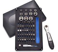 GreaTalent 54in1 S2 Steel Mini Ratchet Wrench Screwdriver Bit Set with 1/4" Hex Shank Bits, 1/4" Drive Socket, Socket Adapter, Extension Bit Holder, 36-Tooth Gear