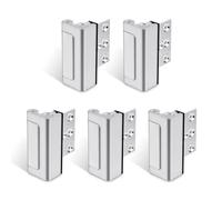 GreaTalent 5PACK Home Security Door Reinforcement Lock Childproof, Add High Security to Home Prevent Unauthorized Entry, Aluminum Construction Finish, Frame Lock, Silver