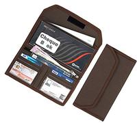 GreatDio Checkbook Holder Multi-Pocket Expandable Zip Pouch Travel Organizer Bag Case for Small Electronics and Accessories - (Color will be sent based on stock)