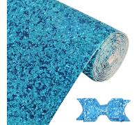Greatdiy Sparkly Glitter Faux Leather Roll 12x52 Inch Shiny Plain Faux Leather for Bows Crafts (16013#31)