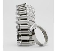 greate 10x Stainless Steel Hose Clips 25-40 mm - Adjustable Jubilee Clips with 9 mm Band Width - rustproof Pipe Clips - Jubilee Clip for Pool, Pond, Washing Machine and More - Hose Clip