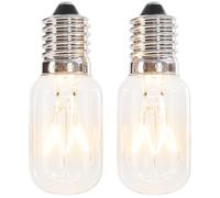 greate 2X Fridge Bulb 15W Screw E14 Warm White - Fridge Bulbs for Sewing Machine, Salt lamp, Freezer, Refrigerator - Sewing Machine Bulb 15W Screw with T22, 90 Lumens & 2700K - Fridge lamp