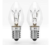 greate. 2X Light Bulbs Small Screw E14 7W - Replacement E14 Bulb for Salt Lamp, Night Light, Sewing Machine and More - Small Screw Light Bulb with 40 Lumens - E14 Candle Bulb - E14 Light Bulb