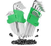greate Allen Key Set with Ball end 13-piece - 1.27 to 10mm Hex Keys | Pack of 2 - Made from CRV Steel with Sturdy Folding Holder - Alan Keys Sets - Hexagon Wrench