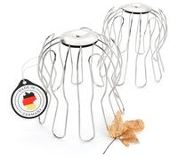 greate Downpipe Leaf Guard Stainless Steel Pack of 2 - Adjustable from 87 to 100 mm - Drain Pipe Cover, Gutter Guards for Moss and Leaves - Gutter Leaf Guard