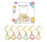 GREATEE Cat Stitch Markers for Crocheting & Knitting Cute Animal Crochet Stitch Markers Removable Metal Stitches Markers (flowers)
