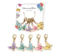 GREATEE Cat Stitch Markers for Crocheting & Knitting Cute Animal Crochet Stitch Markers Removable Metal Stitches Markers (colorful butterfly)