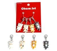 GREATEE Cat Stitch Markers for Crocheting & Knitting Cute Animal Crochet Stitch Markers Removable Metal Stitches Markers (red cat)