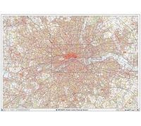 Greater London Postcode Postcode Sector Wall Map (C7) - 47" x 33.25" Rolled Canvas