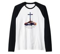 Greater Love Hath No Man Than This - John 15:13 Jesus Cross Raglan Baseball Tee