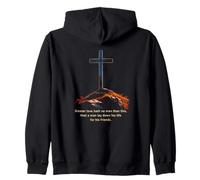 Greater Love Hath No Man Than This - John 15:13 Jesus Cross Zip Hoodie