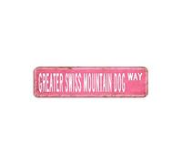 Greater Swiss Mountain Dog Street Sign Animal Prints Metal Sign 3x12in Custom Rust-Proof Metal Tin Sign Vintage Wall Plaque Poster for Home Office Room Coffee Bar