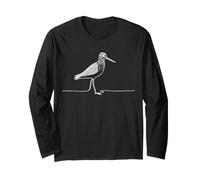 Greater Yellowlegs Line Art Birdwatcher Long Sleeve T-Shirt