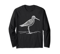 Greater Yellowlegs Line Art Birdwatcher Long Sleeve T-Shirt