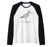 Greater Yellowlegs Line Art Birdwatcher Raglan Baseball Tee