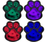 GreaterGood Paw Print Solar Ground Lights Outdoor LED Pathway Lights Color Changing Waterproof Garden Decor for Animal Lovers (Multi-Color, One Size)