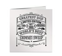 Greatest Dad No 1 World's Best Chimney Sweep Vintage Style Greetings Birthday Card