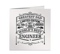 Greatest Dad No 1 World's Best Engineer Vintage Style Greetings Birthday Card
