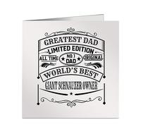 Greatest Dad No 1 World's Best Giant Schnauzer Owner Vintage Style Greetings Birthday Card