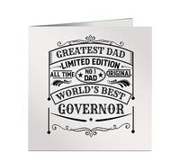 Greatest Dad No 1 World's Best Governor Vintage Style Greetings Birthday Card