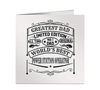 Greatest Dad No 1 World's Best Power Station Operator Vintage Style Greetings Birthday Card