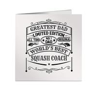 Greatest Dad No 1 World's Best Squash Coach Vintage Style Greetings Birthday Card