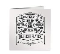 Greatest Dad No 1 World's Best Ukulele Player Vintage Style Greetings Birthday Card
