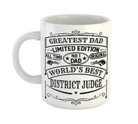 Greatest Dad World's Best District Judge Limited Edition No 1 Dad Vintage Style Print Mug
