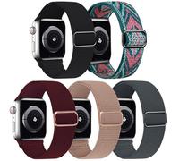 Greatfine 5 Pack Stretchy Solo Loop Compatible with Apple Watch Bands 38mm 40mm 41mm 42mm 44mm 45mm 46mm 49mm Women Men,Nylon Sport Band for iWatch Series 10 9 8 7 6 5 4 3 11 Ultra 3 2/SE 3 2
