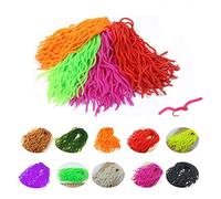 GREATFISHING 10 Best Color Combo Set 200pc Leg Squirmy Wormy Fly Tying Materials for San Juan Fly Flies Soft Lure Ultra Stretchy Fishing Worm Body Trout Floating Assortment