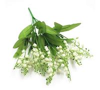Greatideal Artificial Flowers Plants,Plastic Artificial Flower Ornaments Simulation Fake Lily Of The White Valley Table Campanula Flower,Bride Holding Flowers Greenery For Home Wedding Decoration