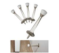 Greatim GT-DS-1, 5 Pack Heavy Duty Door Stop, Rolid Rigid Door Stopper Wall Mounted, Zinc Die Cast, SN (Silver)